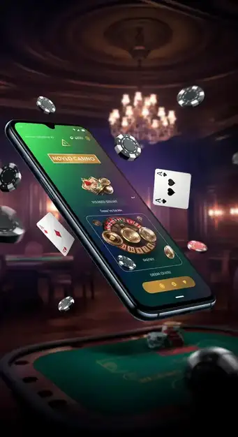 Interface mobile du Casino Lucky8 affichant des machines à sous et un menu de navigation simplifié sur un smartphone moderne